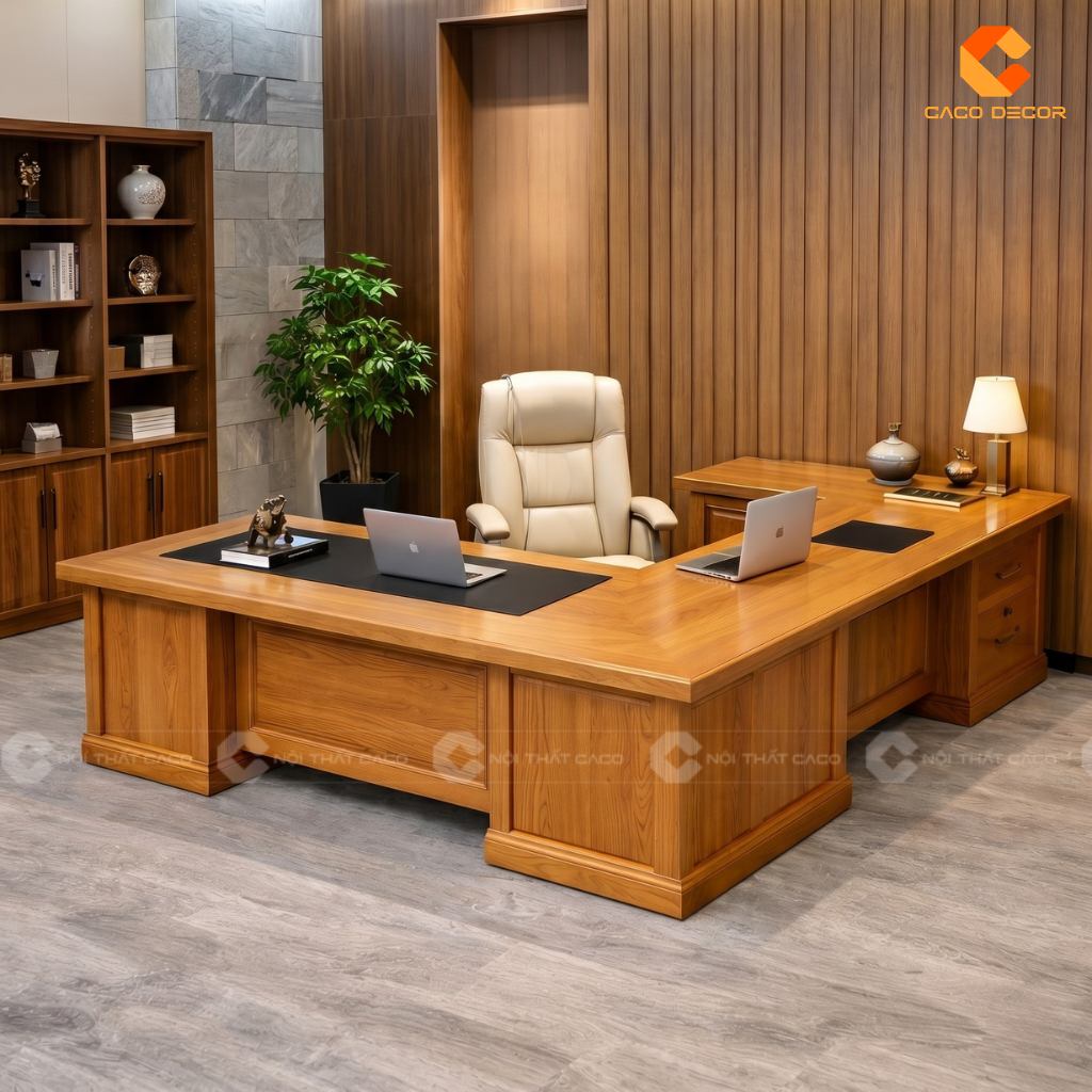 20 Mẫu Bàn Giám Đốc Gỗ Sồi Đẹp Sang Trọng, Giá Xưởng 8