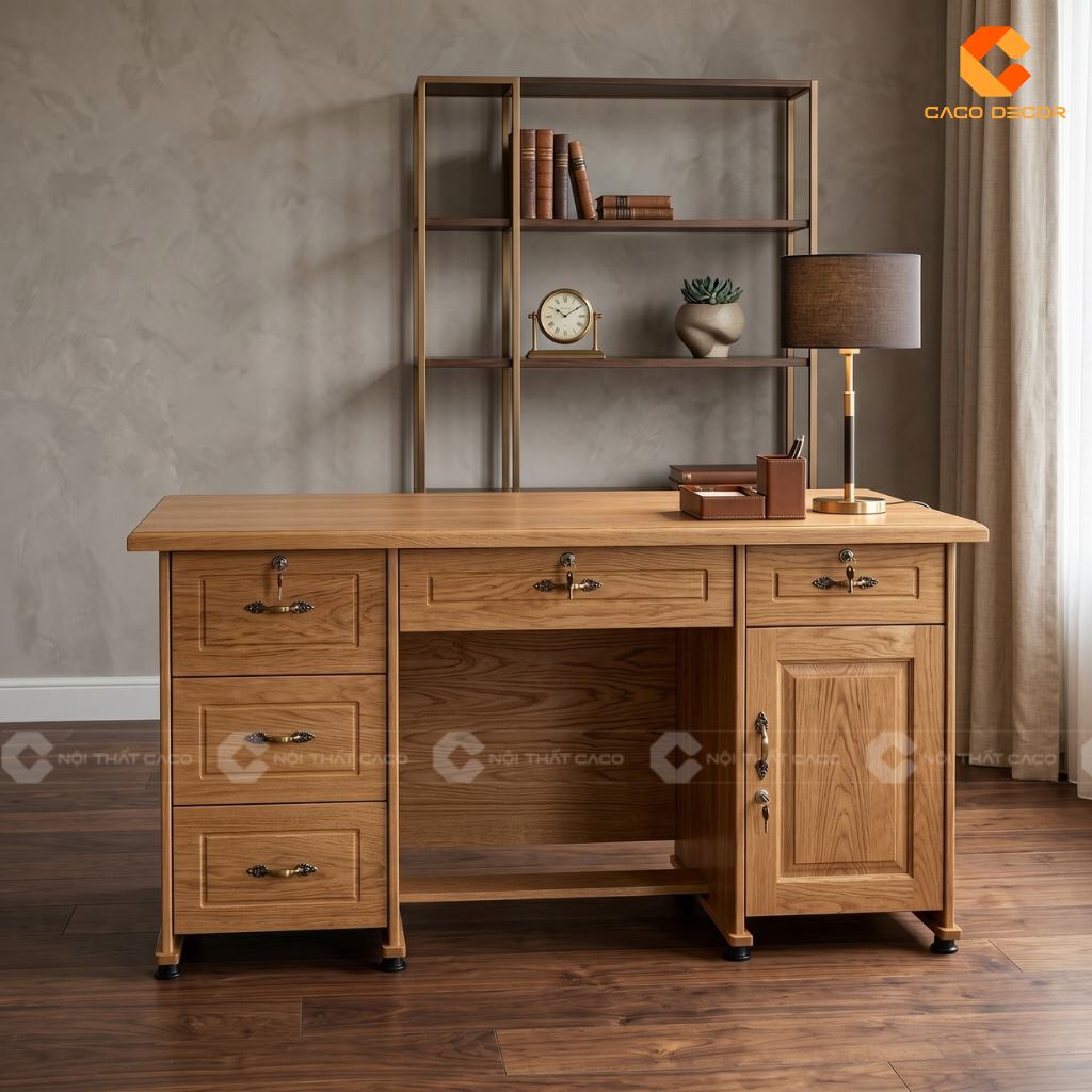 20 Mẫu Bàn Giám Đốc Gỗ Sồi Đẹp Sang Trọng, Giá Xưởng 11
