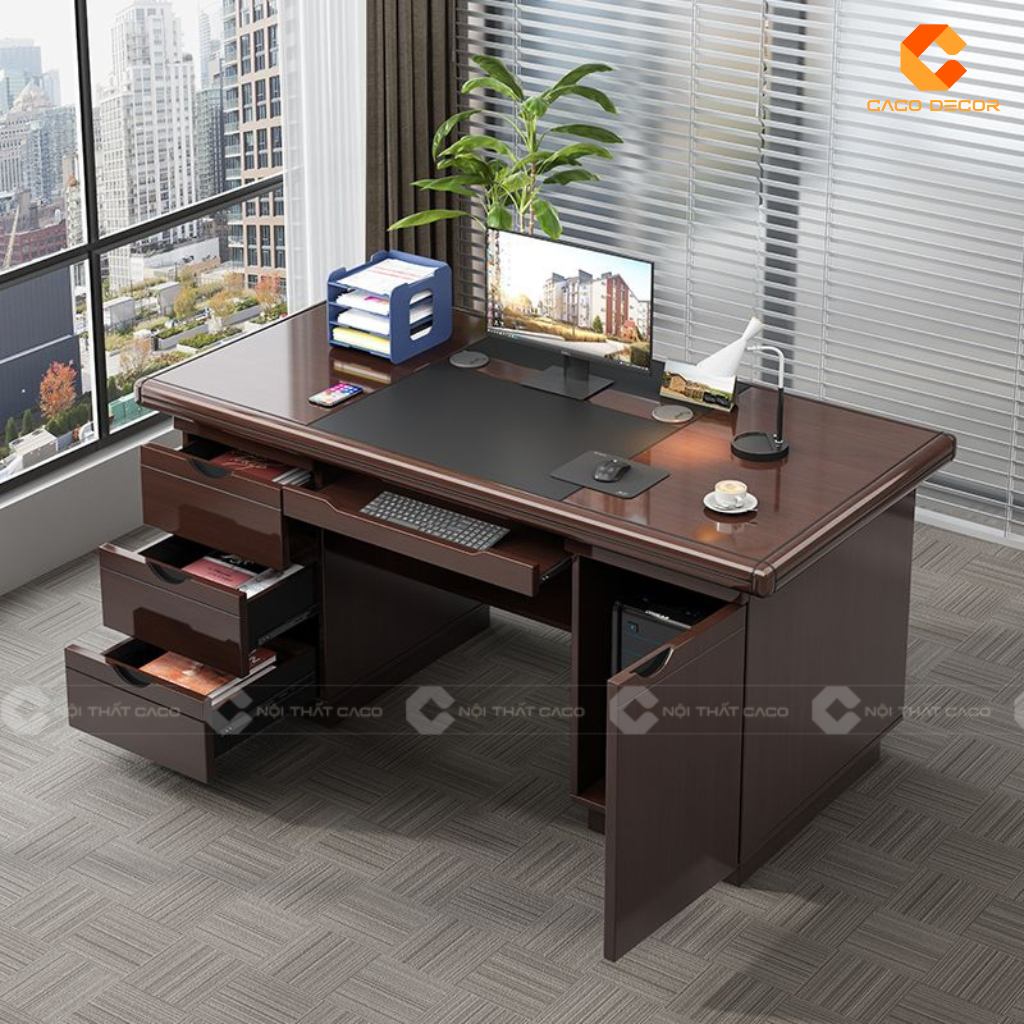 20 Mẫu Bàn Giám Đốc Gỗ Sồi Đẹp Sang Trọng, Giá Xưởng 12