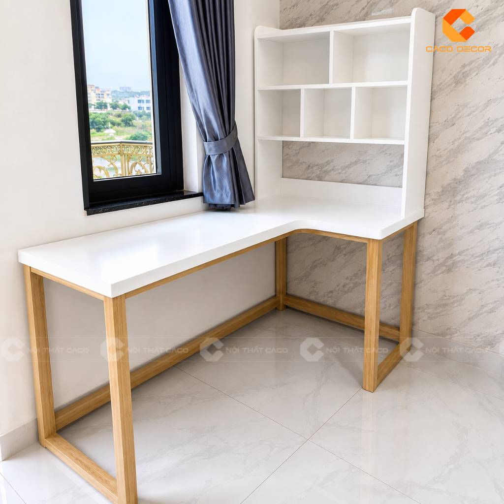 Bàn học góc L hoàn thiện cho chị Thảo Như phường Đông Hòa