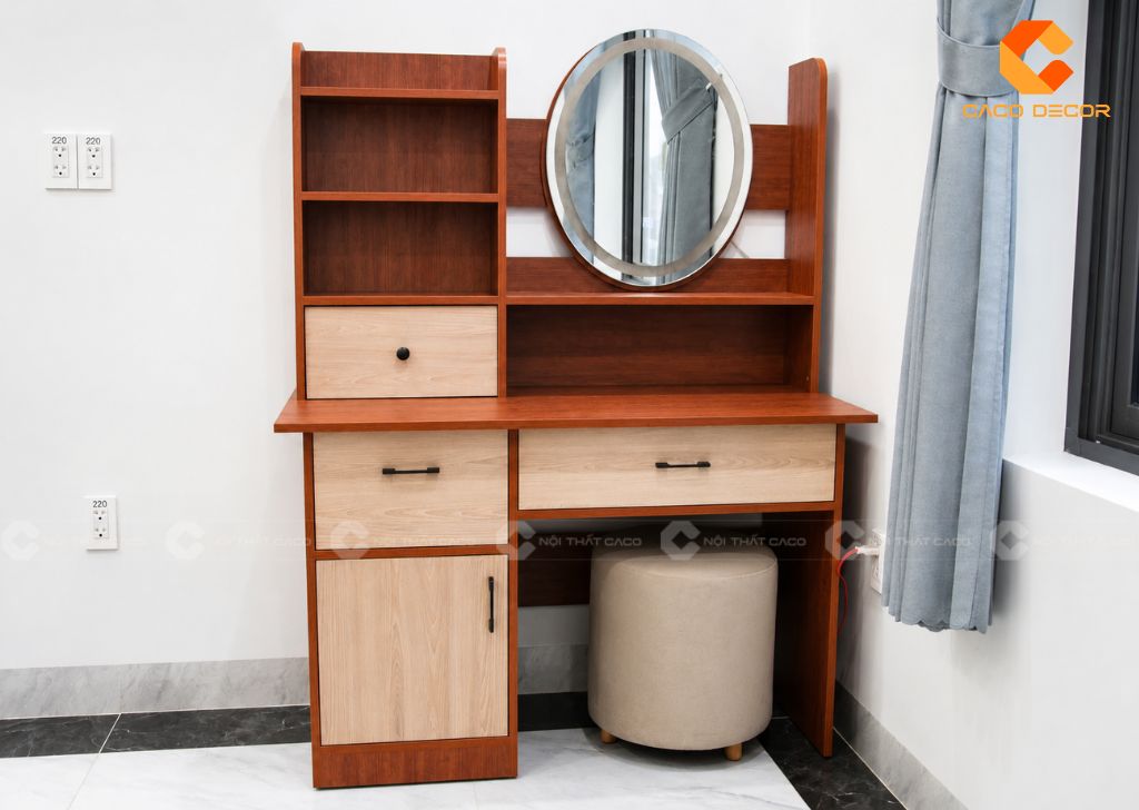 Bàn trang điểm thi công thực tế tại nhà khách