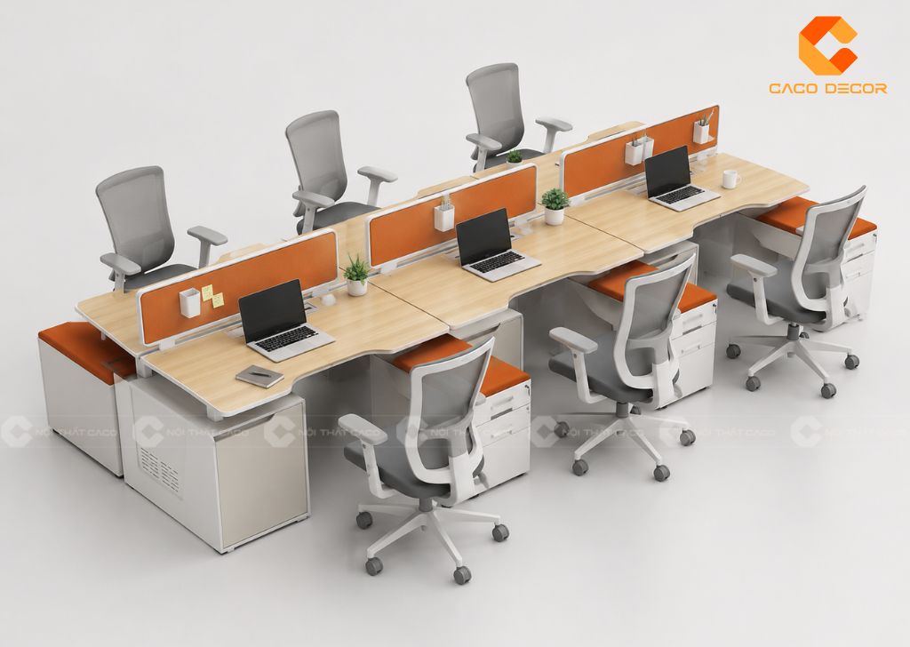 Mẫu Cụm Bàn Làm Việc 6 Người Đẹp, Giá Tốt Cho Doanh Nghiệp 13