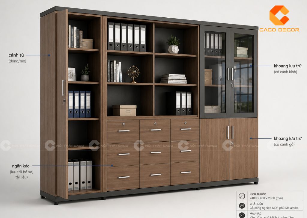 25+ Mẫu Tủ Đựng Hồ Sơ Nhiều Ngăn Đẹp Tiện Dụng, Giá Xưởng 1