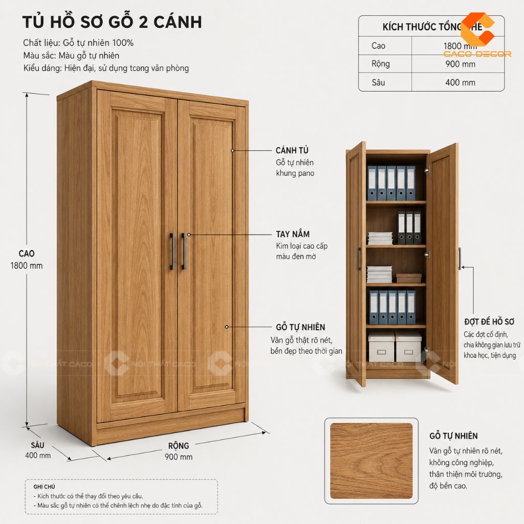 20+ Mẫu Tủ Hồ Sơ Gỗ Tự Nhiên Đẹp, Bền Cho Văn Phòng  3