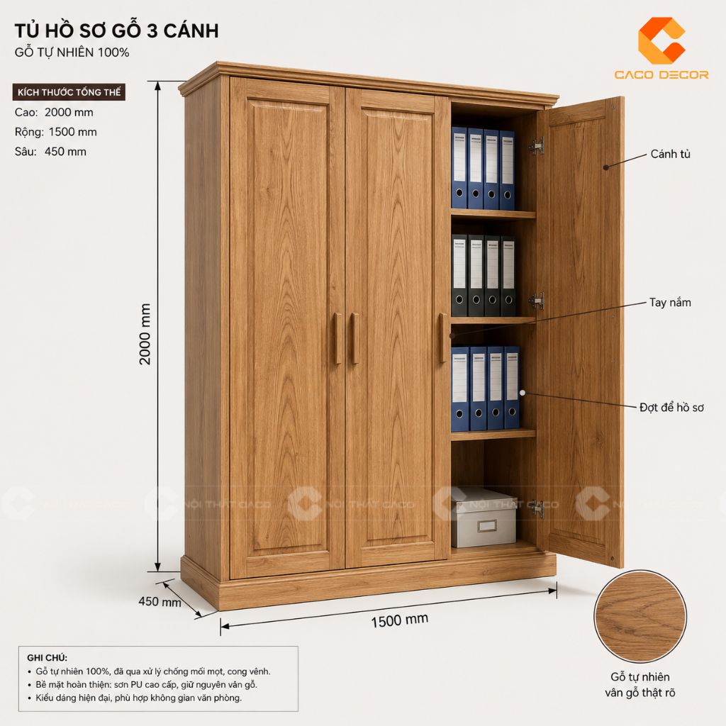20+ Mẫu Tủ Hồ Sơ Gỗ Tự Nhiên Đẹp, Bền Cho Văn Phòng  6