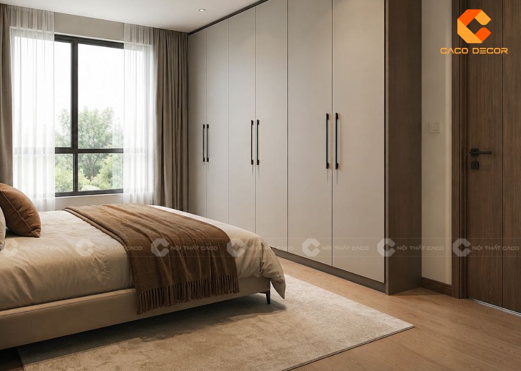 Bố trí tủ quần áo hợp lý trong phòng ngủ hiện đại