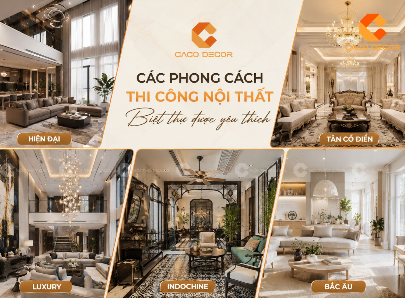Các phong cách thi công nội thất biệt thự