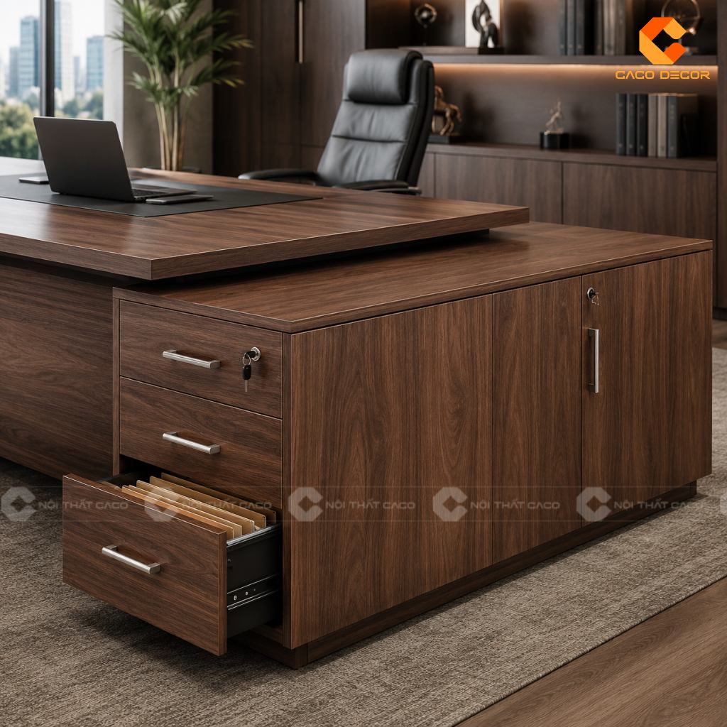Mua Bàn Giám Đốc Có Tủ Phụ Liền Hay Tủ Di Động Sẽ Tiện Hơn? 24