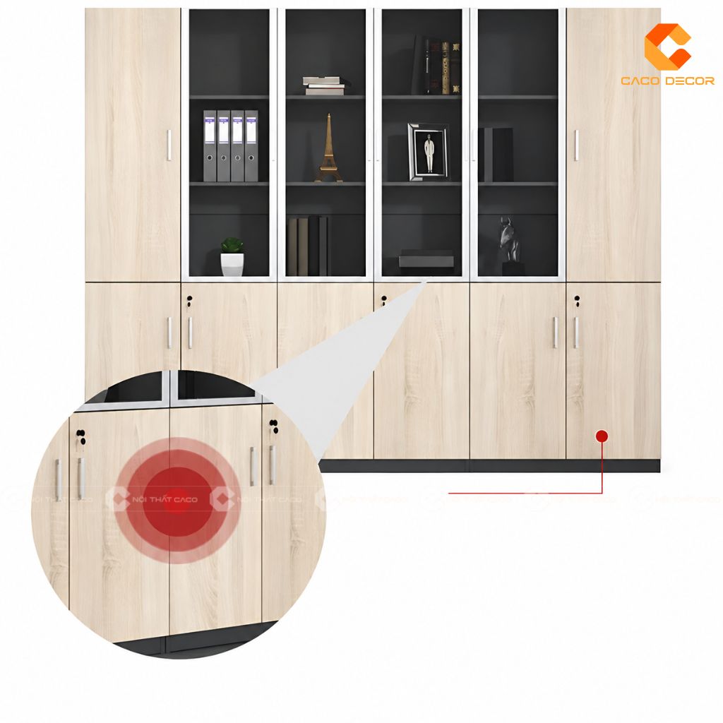 Tủ Hồ Sơ Gỗ Công Nghiệp THS040 Cánh Kính Cho Văn Phòng 1