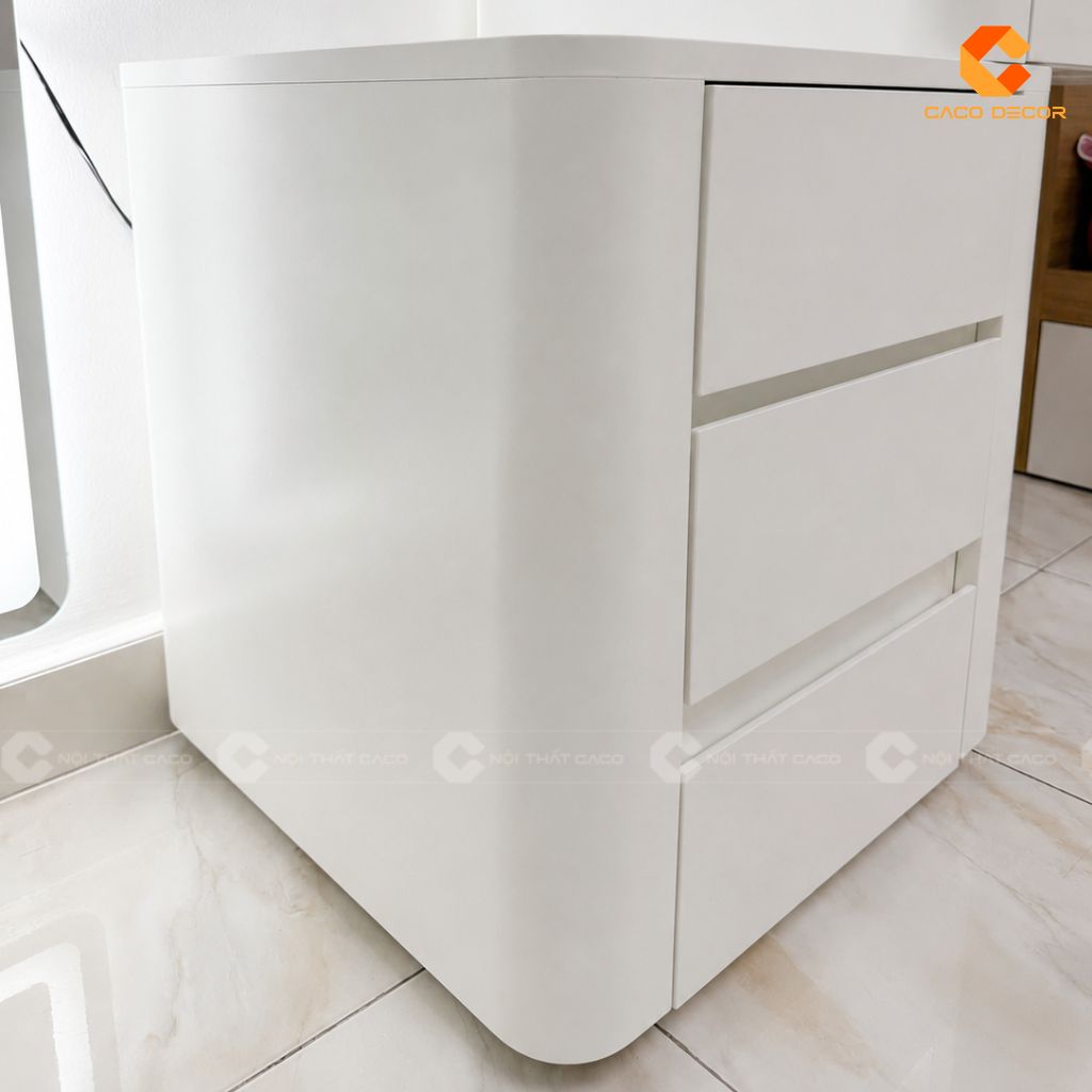 Chi tiết hộc kéo không tay nắm và cạnh bo cong