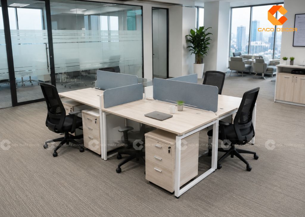 25+ Cụm Bàn Làm Việc 4 Người Đẹp Giá Tốt Tại Xưởng 24