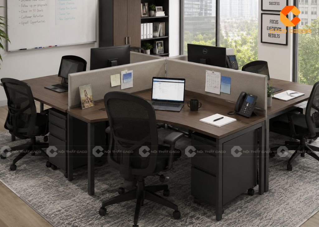 25+ Cụm Bàn Làm Việc 4 Người Đẹp Giá Tốt Tại Xưởng 17