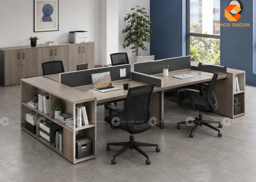 25+ Cụm Bàn Làm Việc 4 Người Đẹp Giá Tốt Tại Xưởng 12