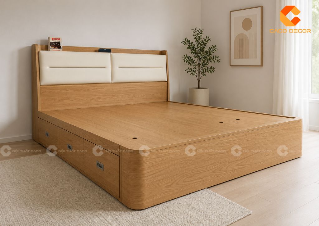 29+ Mẫu Giường Hộp Đẹp Sang Trọng, Tối Ưu Phòng Ngủ Nhỏ 19