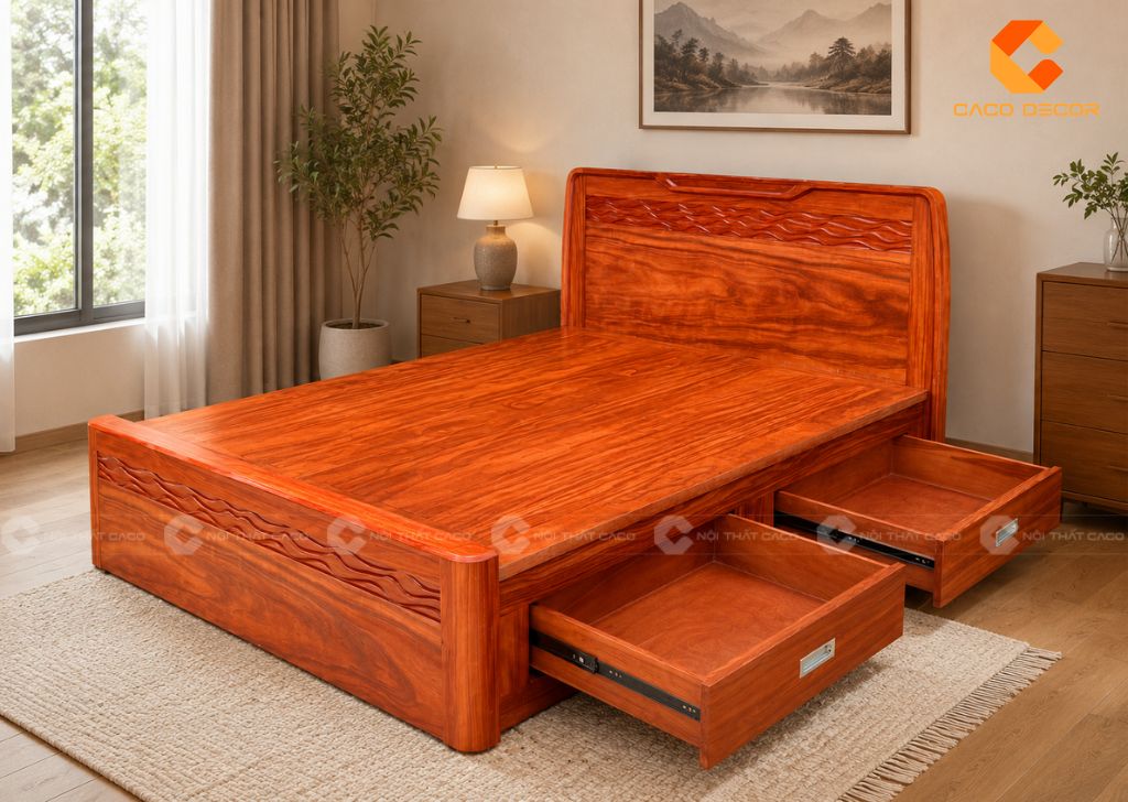 Giường Hộp Gỗ Tự Nhiên Loại Nào Bền? Gợi Ý 25 Mẫu Đẹp 10