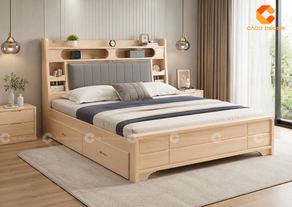 Giường Hộp Gỗ Tự Nhiên Loại Nào Bền? Gợi Ý 25 Mẫu Đẹp 15