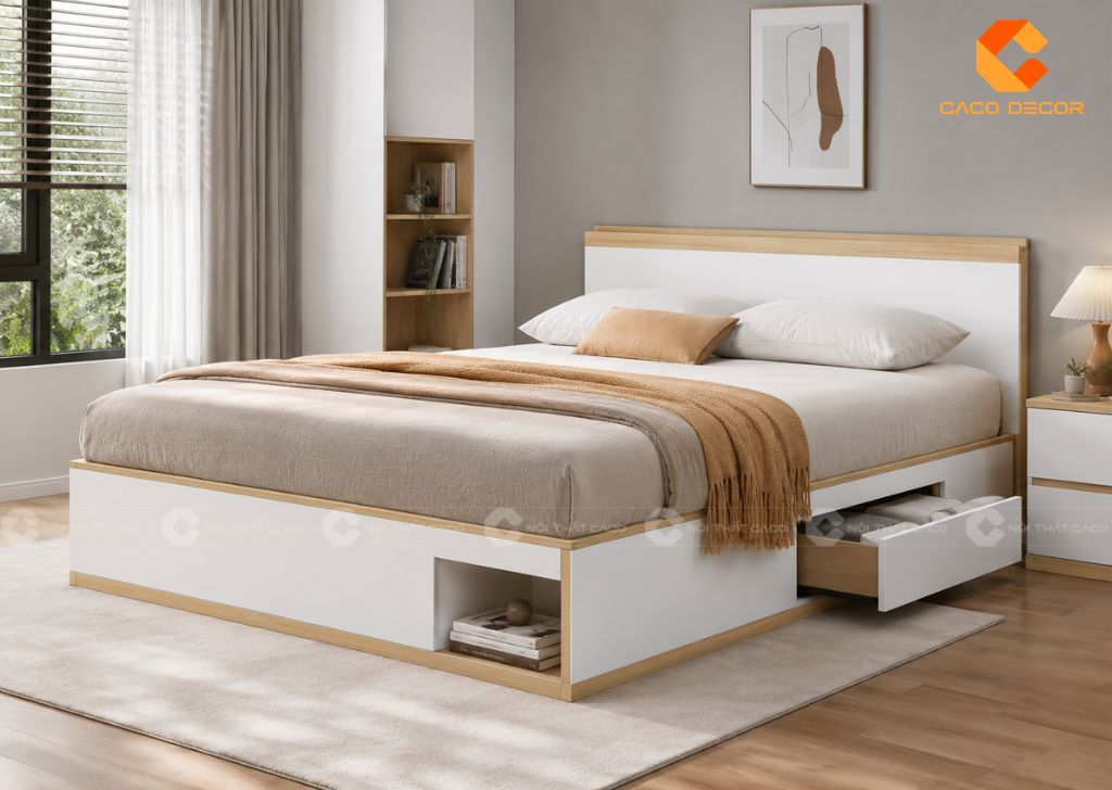 29+ Mẫu Giường Hộp Đẹp Sang Trọng, Tối Ưu Phòng Ngủ Nhỏ 23