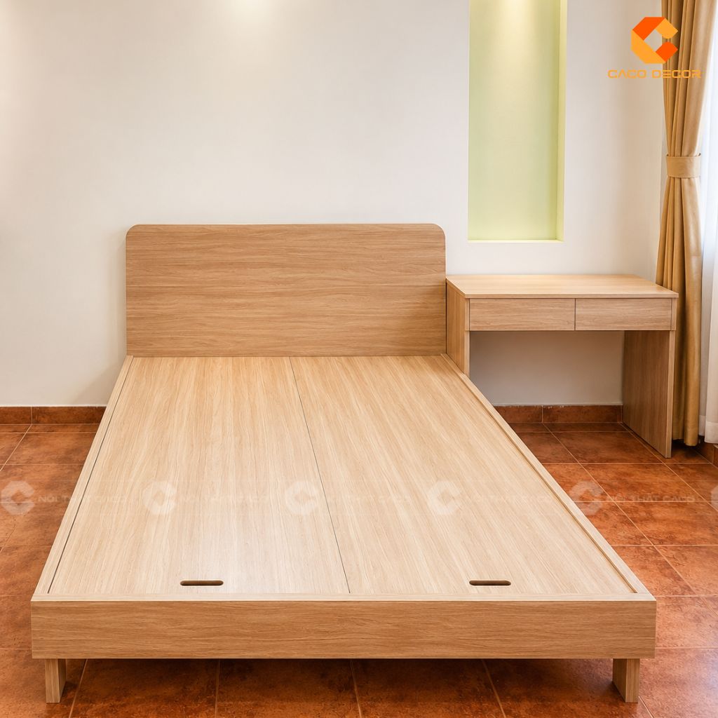 Combo nội thất phòng ngủ vân gỗ nhà chị Châu Loan