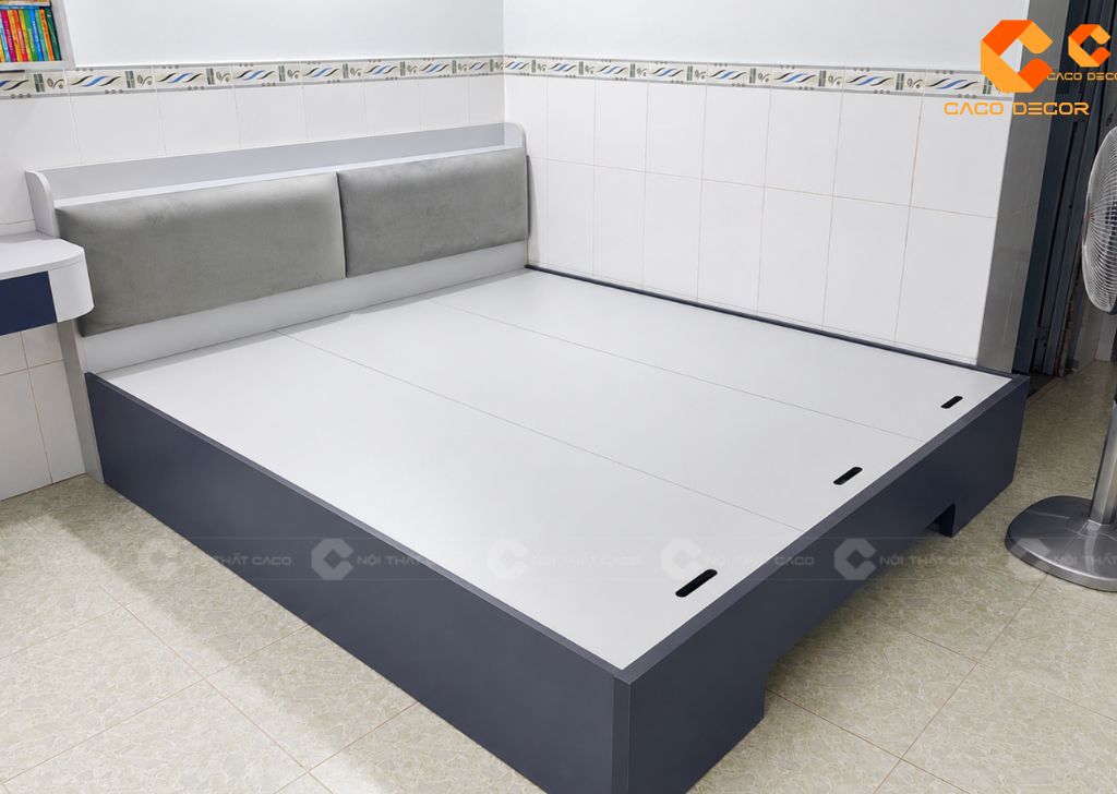 Giường ngủ bọc nệm hiện đại do CaCo thi công