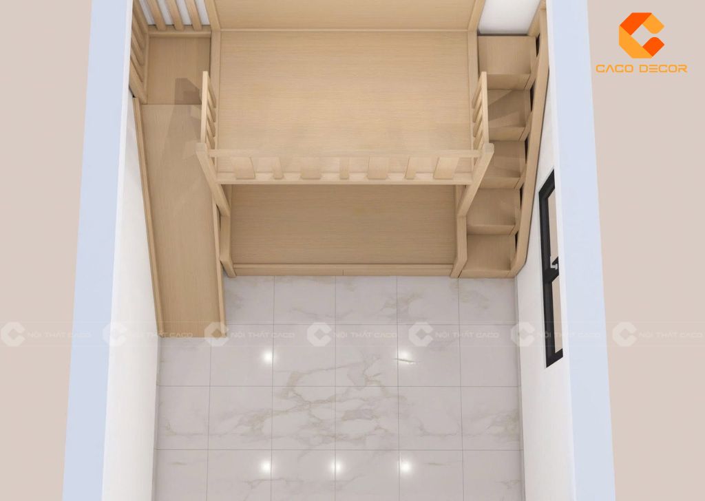 Giường Tầng Gỗ Tự Nhiên GT074 Có Cầu Trượt Cho Bé 5