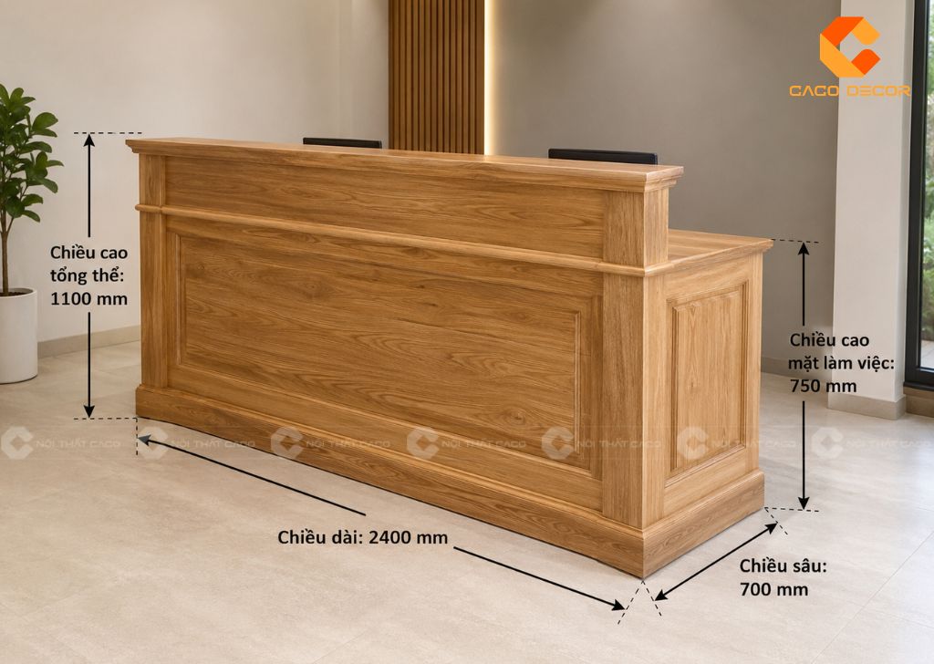20+ Mẫu Quầy Lễ Tân Gỗ Tự Nhiên Bền Đẹp Giá Xưởng 1