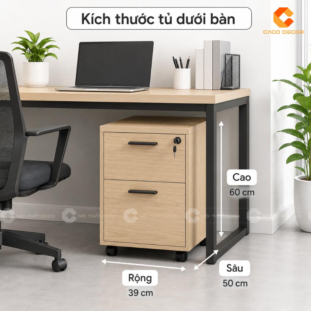 Kích thước tủ hồ sơ nhỏ đặt dưới gầm bàn
