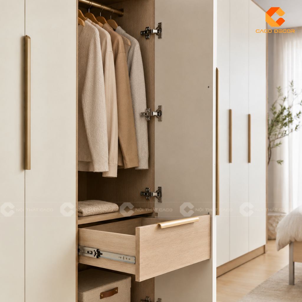 Lựa chọn các loại phụ kiện chất lượng cho tủ 5 cánh