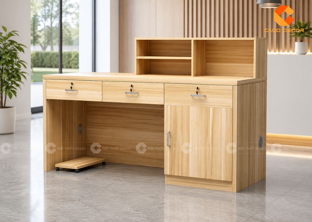 Quầy Lễ Tân Gỗ Công Nghiệp: 25+ Mẫu Đẹp Giá Xưởng TPHCM 6