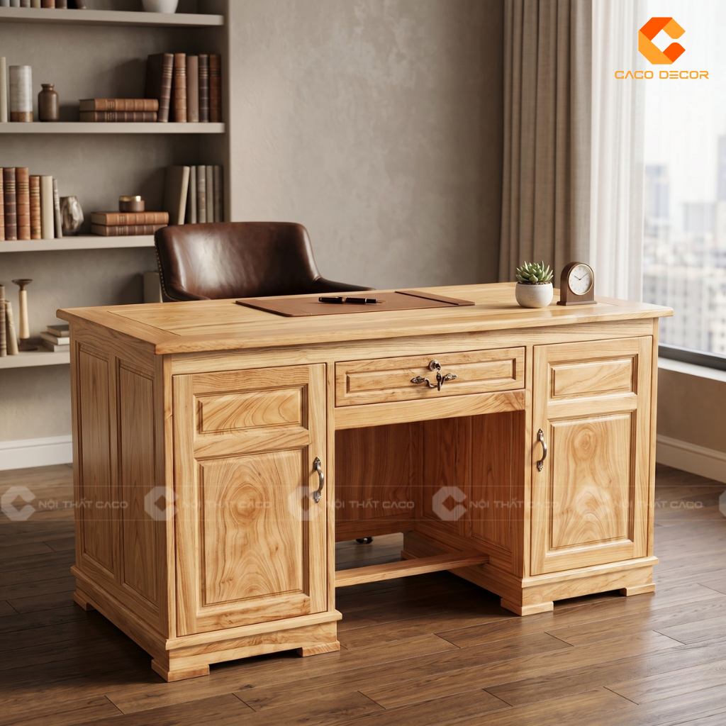20 Mẫu Bàn Giám Đốc Gỗ Sồi Đẹp Sang Trọng, Giá Xưởng 16