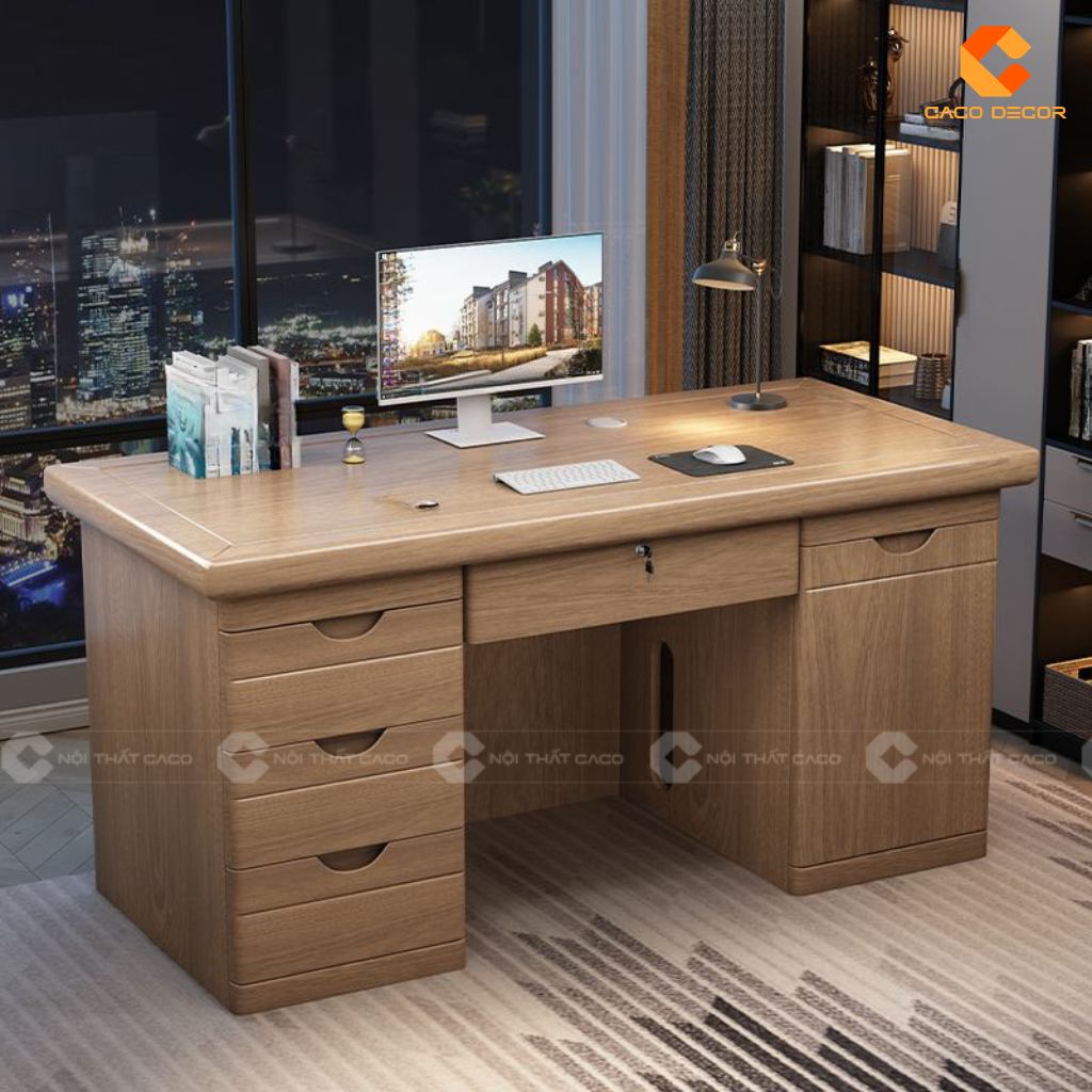 20 Mẫu Bàn Giám Đốc Gỗ Sồi Đẹp Sang Trọng, Giá Xưởng 22