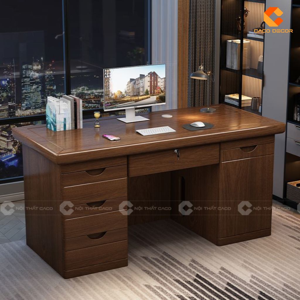 20 Mẫu Bàn Giám Đốc Gỗ Sồi Đẹp Sang Trọng, Giá Xưởng 6