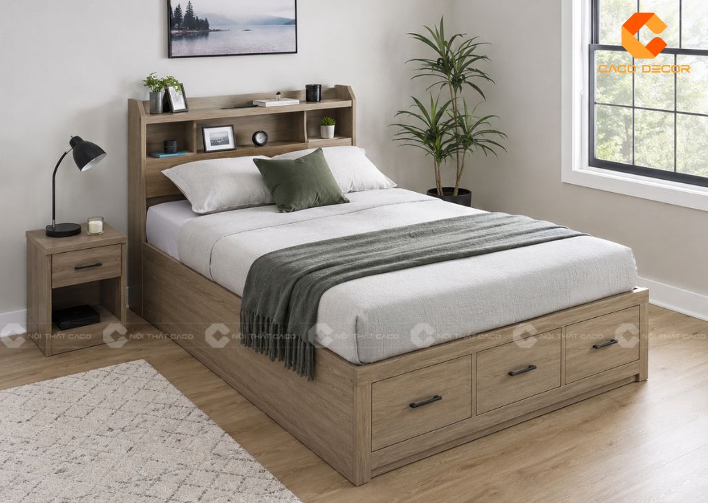29+ Mẫu Giường Hộp Đẹp Sang Trọng, Tối Ưu Phòng Ngủ Nhỏ 15