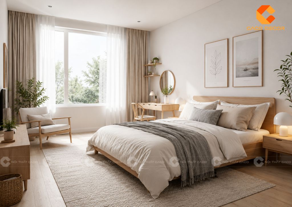 Mẫu thiết kế nội thất phòng ngủ Scandinavian