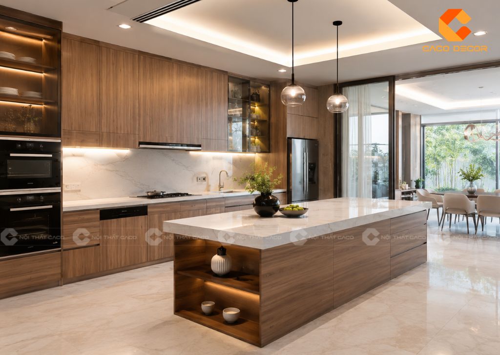 Mẫu Tủ Bếp Gỗ Đẹp Hiện Đại, Bền Đẹp Theo Xu Hướng 2