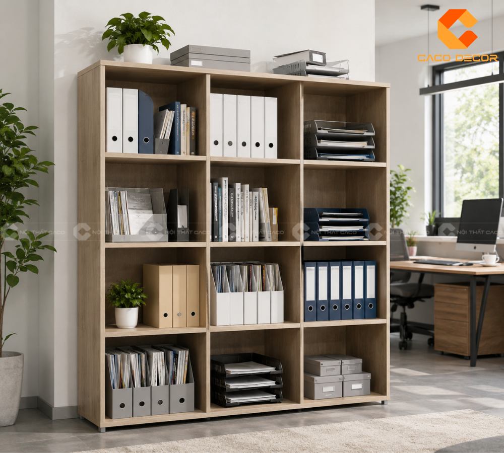 Mẫu tủ văn phòng không cánh dễ nhìn dễ lấy tài liệu