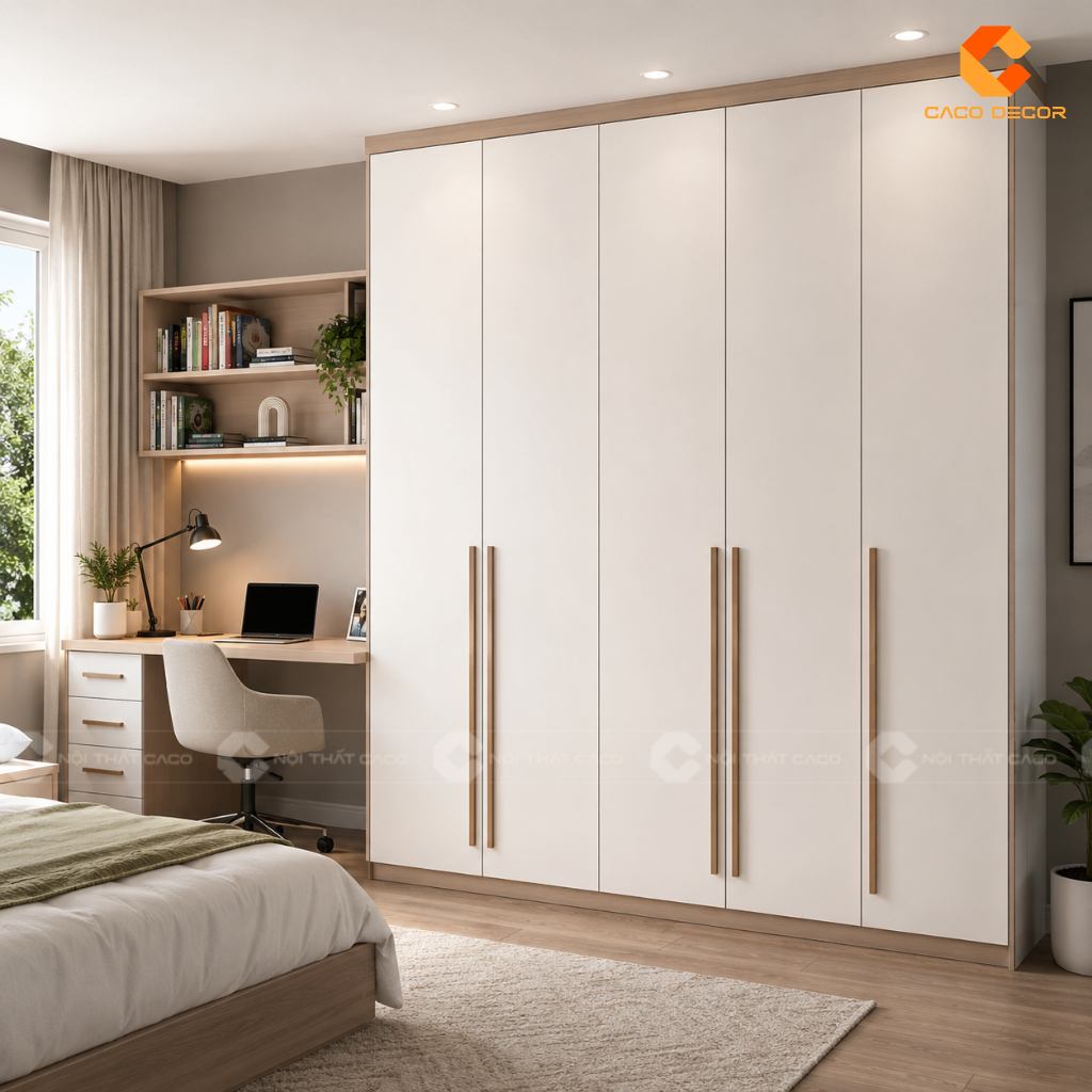 29+ Mẫu Tủ Quần Áo 5 Cánh Đẹp, Thiết Kế Hiện Đại 2026 3