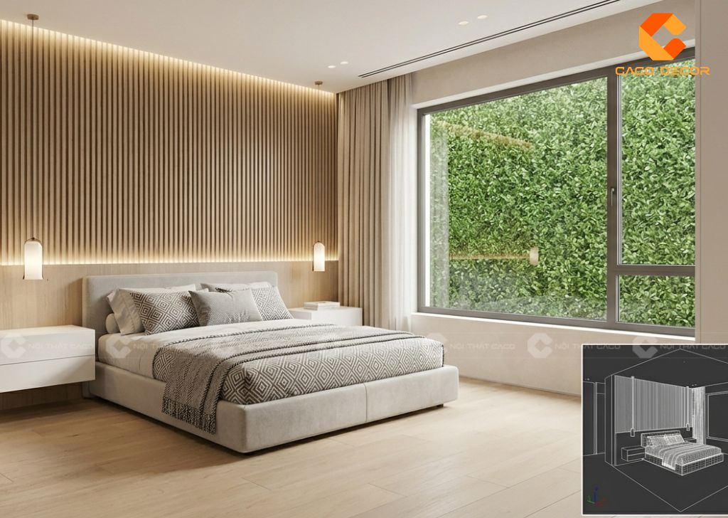 Phối cảnh 3D thiết kế nội thất phòng ngủ