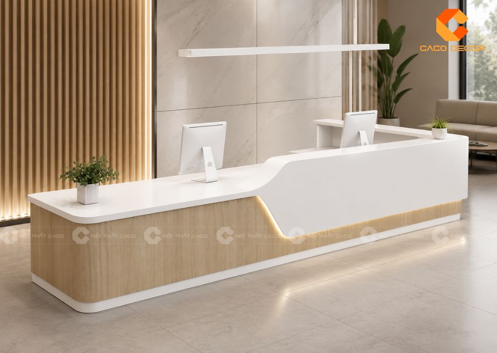 Quầy Lễ Tân Gỗ Công Nghiệp: 25+ Mẫu Đẹp Giá Xưởng TPHCM 12