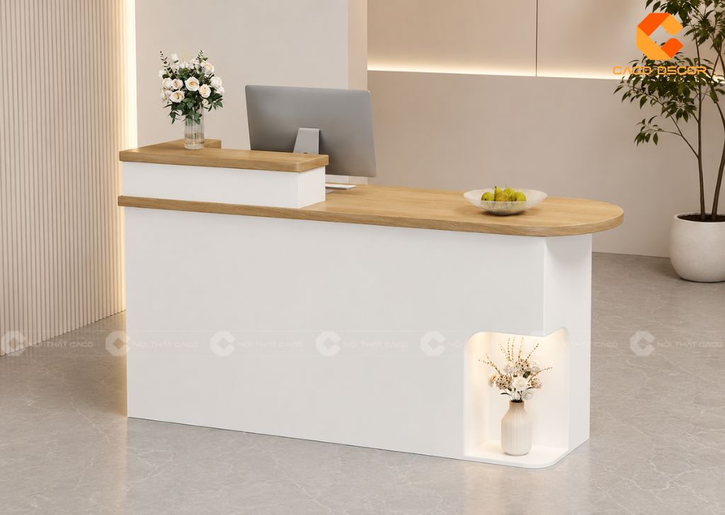 Quầy Lễ Tân Gỗ Công Nghiệp: 25+ Mẫu Đẹp Giá Xưởng TPHCM 15