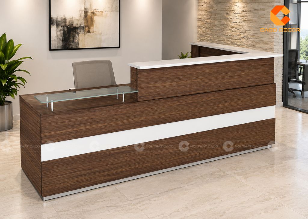 Quầy Lễ Tân Gỗ Công Nghiệp: 25+ Mẫu Đẹp Giá Xưởng TPHCM 21