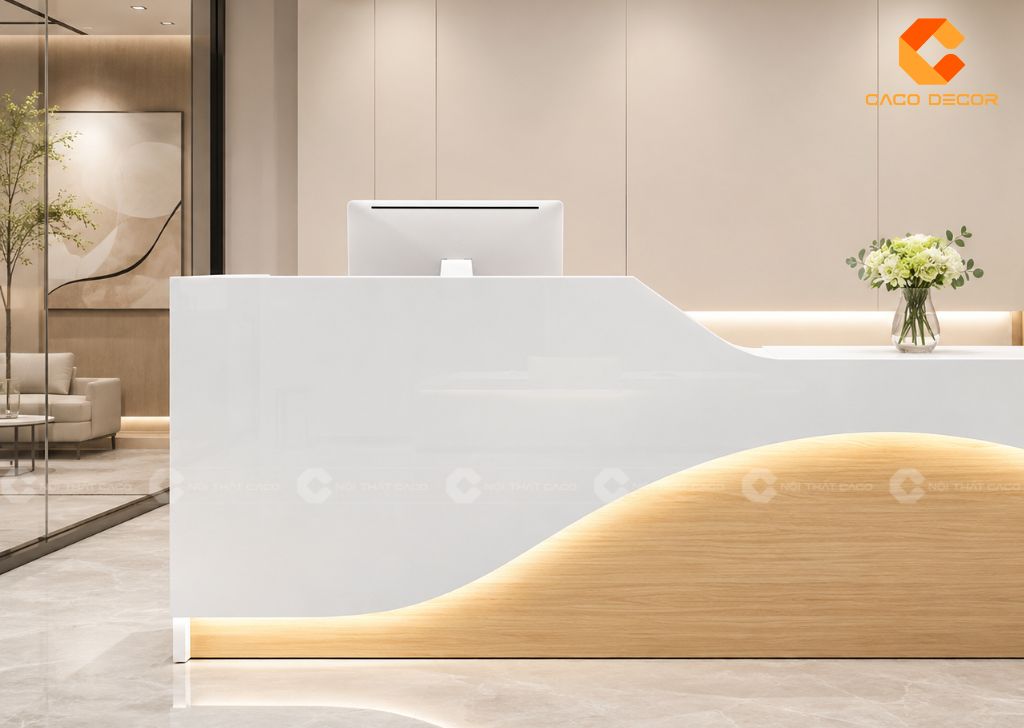 Quầy Lễ Tân Gỗ Công Nghiệp: 25+ Mẫu Đẹp Giá Xưởng TPHCM 2