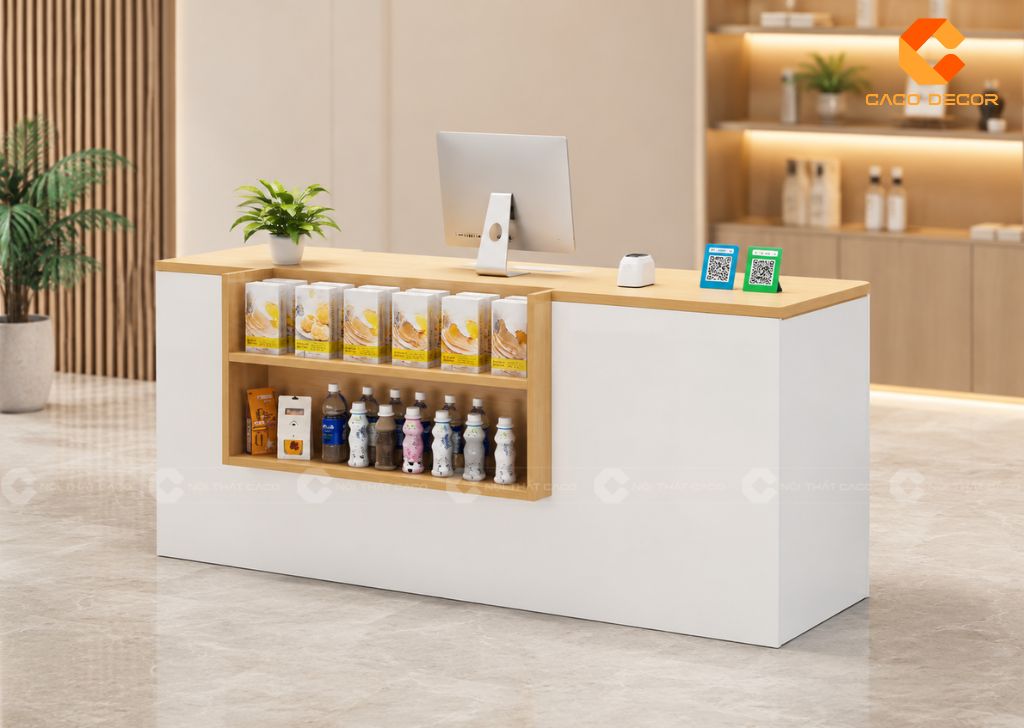 Quầy Lễ Tân Gỗ Công Nghiệp: 25+ Mẫu Đẹp Giá Xưởng TPHCM 7