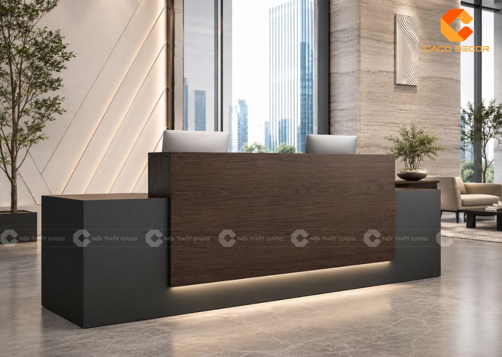 Quầy Lễ Tân Gỗ Công Nghiệp: 25+ Mẫu Đẹp Giá Xưởng TPHCM 13