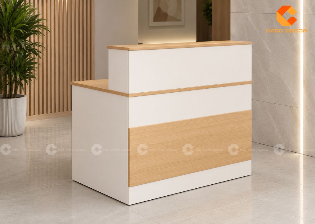 Quầy Lễ Tân Gỗ Công Nghiệp: 25+ Mẫu Đẹp Giá Xưởng TPHCM 16