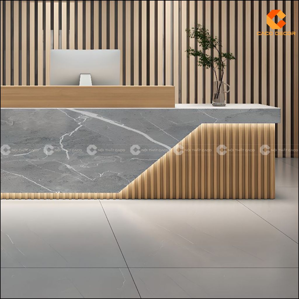 Quầy Lễ Tân Gỗ Công Nghiệp QLT021 Sang Trọng 1