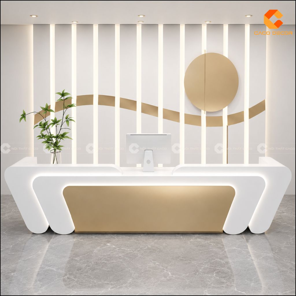 Quầy Lễ Tân Gỗ Công Nghiệp QLT026 Sang Trọng | CaCo 5