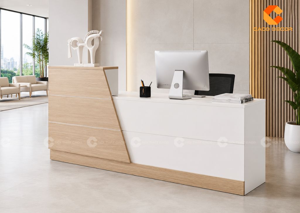 Quầy Lễ Tân Gỗ Công Nghiệp: 25+ Mẫu Đẹp Giá Xưởng TPHCM 23
