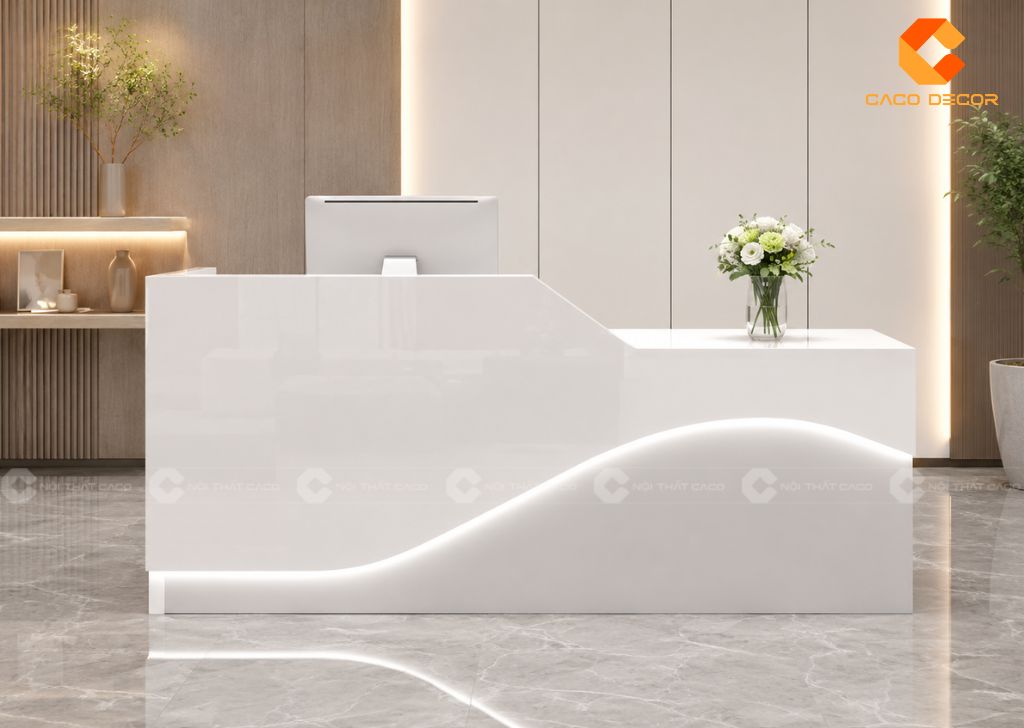 Quầy Lễ Tân Gỗ Công Nghiệp: 25+ Mẫu Đẹp Giá Xưởng TPHCM 20