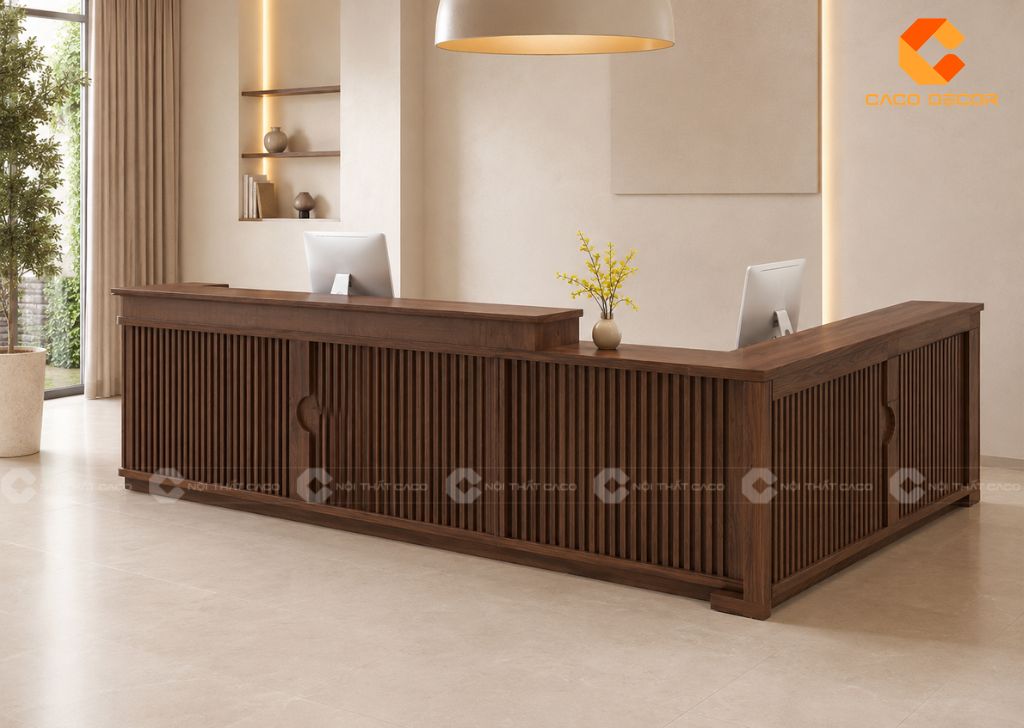 20+ Mẫu Quầy Lễ Tân Gỗ Tự Nhiên Bền Đẹp Giá Xưởng 20