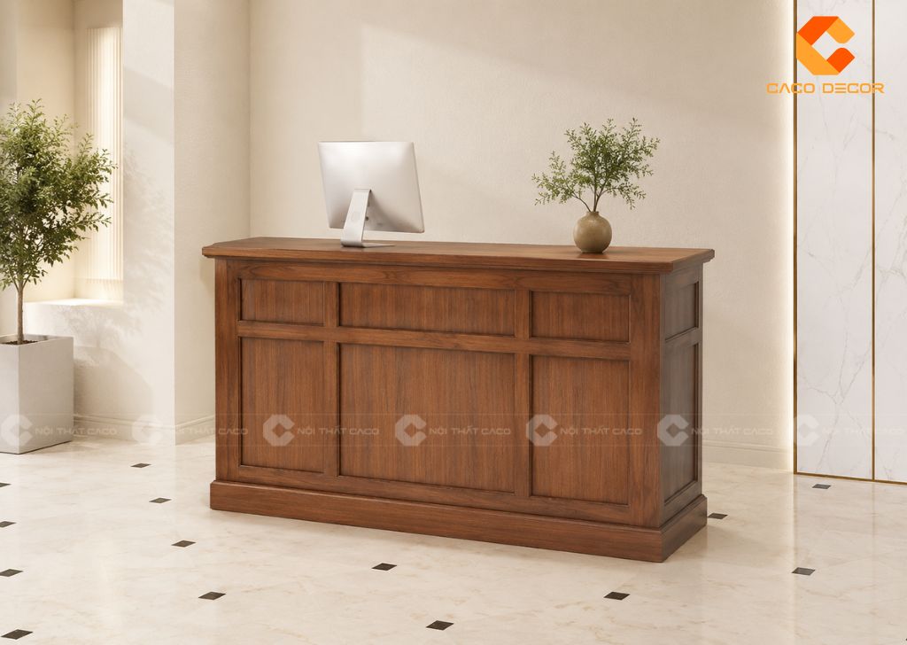 20+ Mẫu Quầy Lễ Tân Gỗ Tự Nhiên Bền Đẹp Giá Xưởng 2